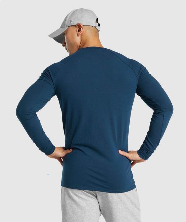 Panske Mikiny Gymshark Critical 2.0 Long Sleeve Námornícka Modrá | UW6739284